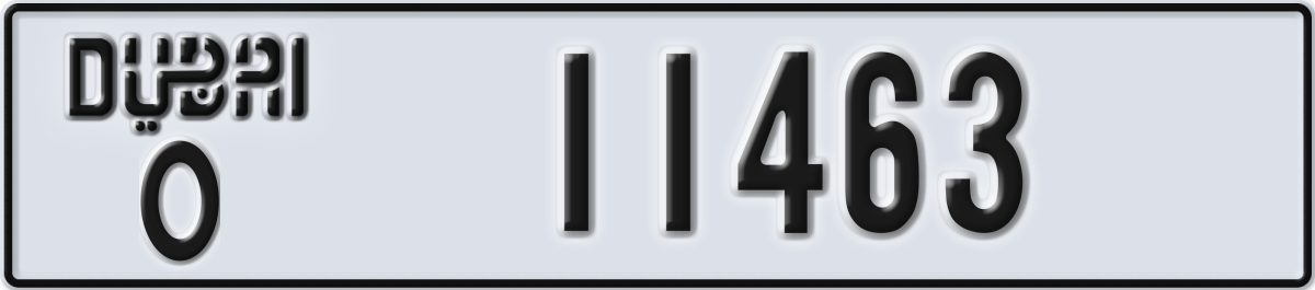 dubai License Plate Number 11463 Code O