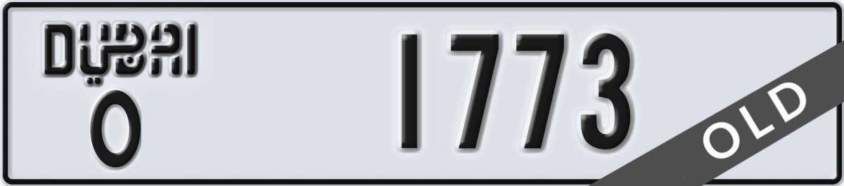 dubai License Plate Number 1773 Code O