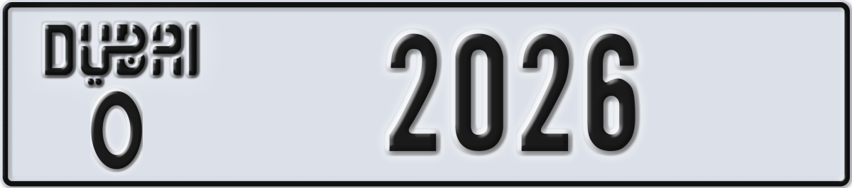 dubai License Plate Number 2026 Code O
