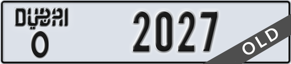 dubai License Plate Number 2027 Code O
