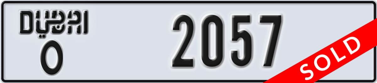 dubai License Plate Number 2057 Code O