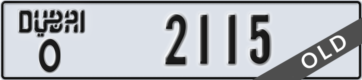 dubai License Plate Number 2115 Code O