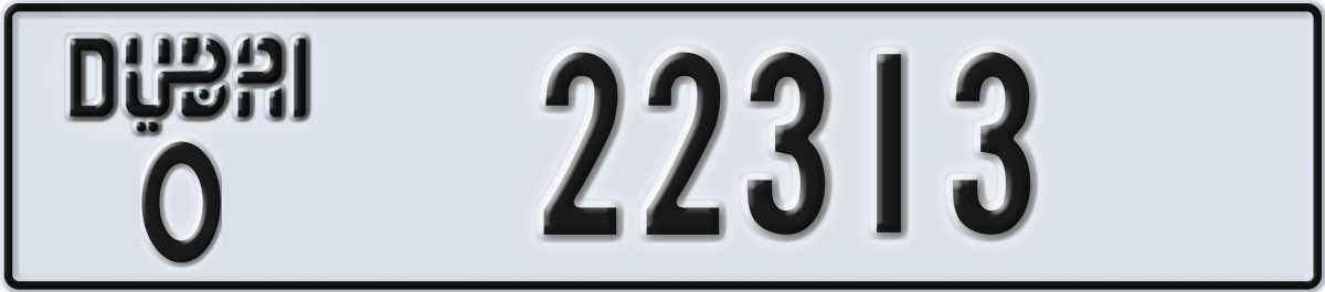 dubai License Plate Number 22313 Code O