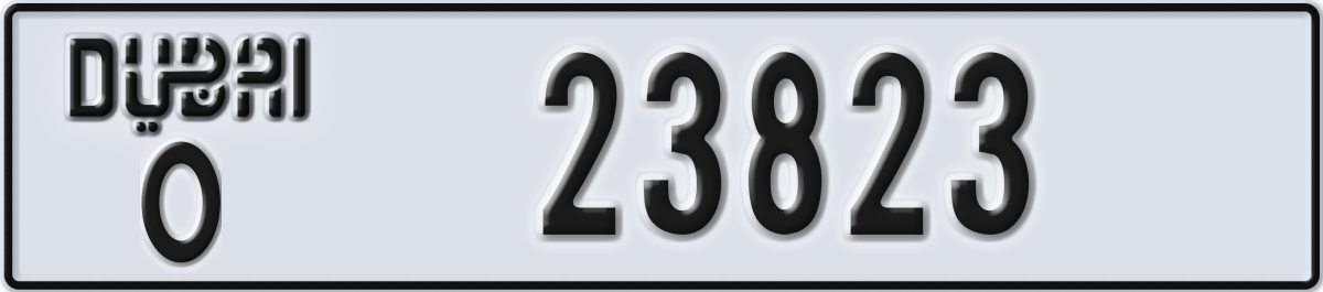 dubai License Plate Number 23823 Code O