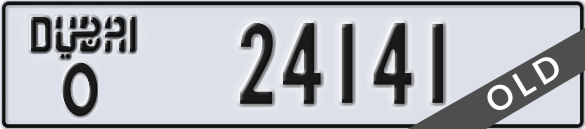 dubai License Plate Number 24141 Code O