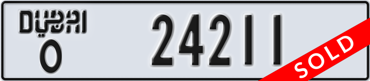 dubai License Plate Number 24211 Code O