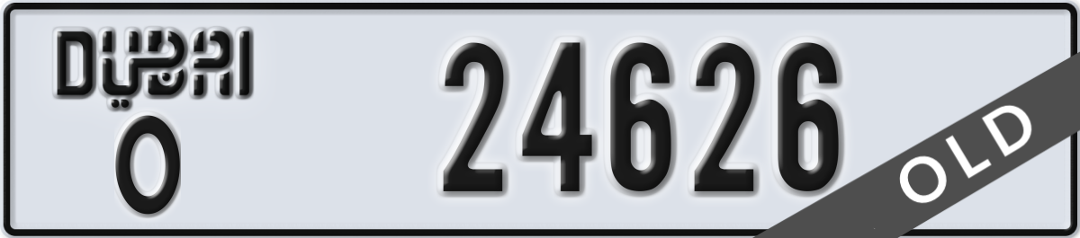 dubai License Plate Number 24626 Code O