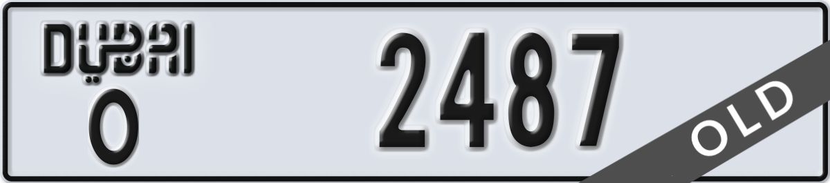 dubai License Plate Number 2487 Code O