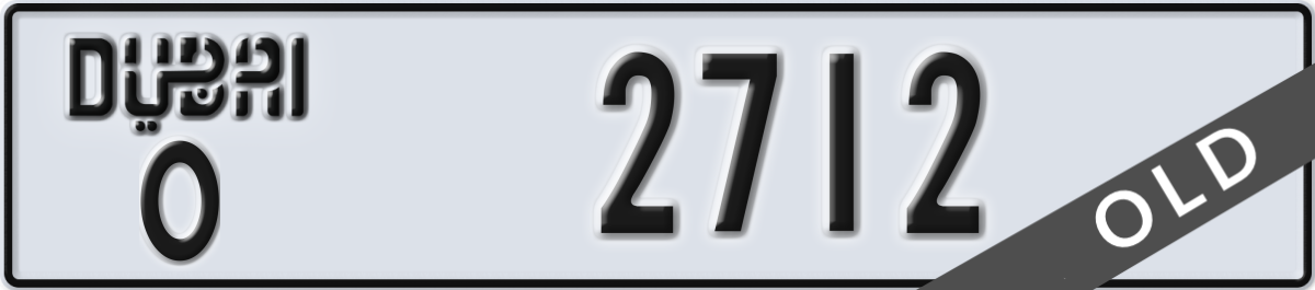 dubai License Plate Number 2712 Code O