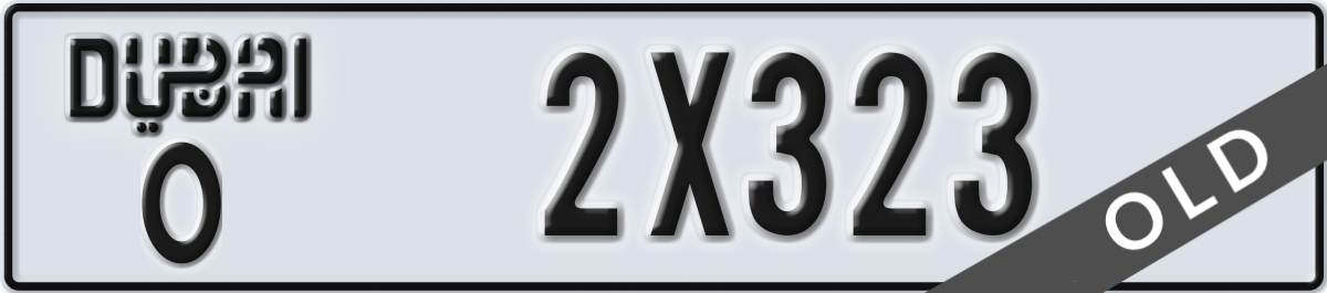 dubai License Plate Number 2X323 Code O