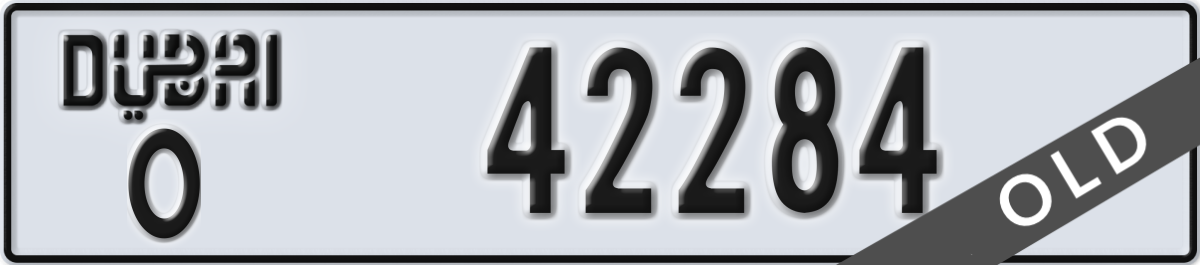 dubai License Plate Number 42284 Code O