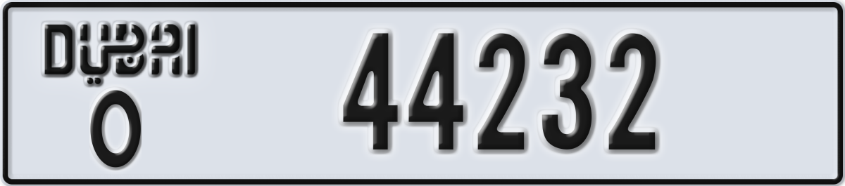 dubai License Plate Number 44232 Code O