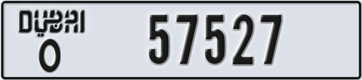 dubai License Plate Number 57527 Code O