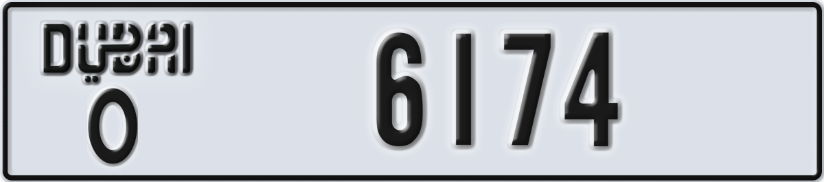 dubai License Plate Number 6174 Code O
