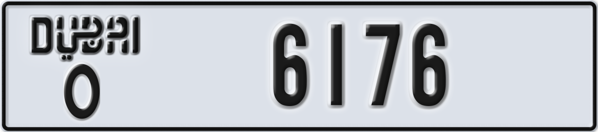 dubai License Plate Number 6176 Code O
