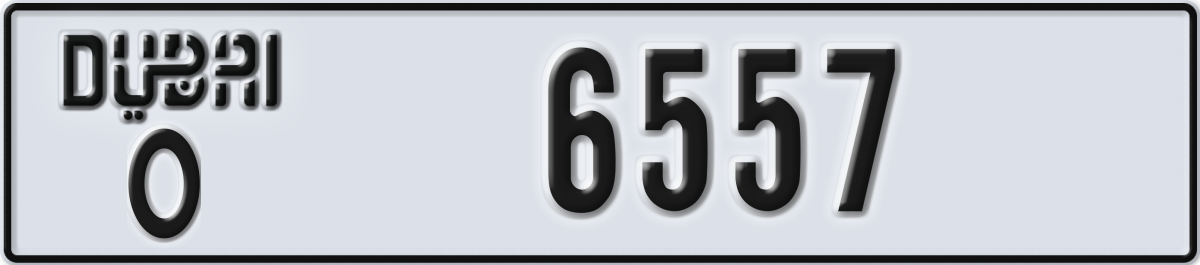 dubai License Plate Number 6557 Code O