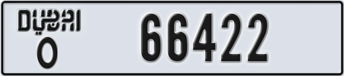 dubai License Plate Number 66422 Code O