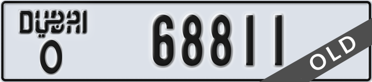 dubai License Plate Number 68811 Code O