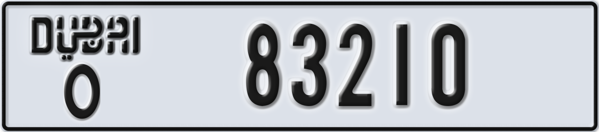 dubai License Plate Number 83210 Code O