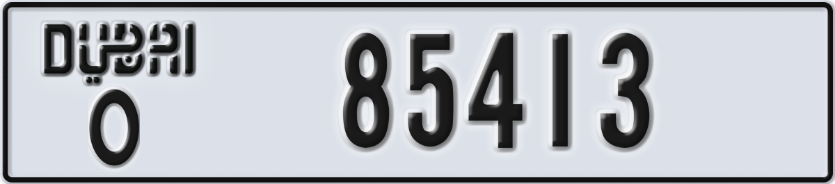 dubai License Plate Number 85413 Code O