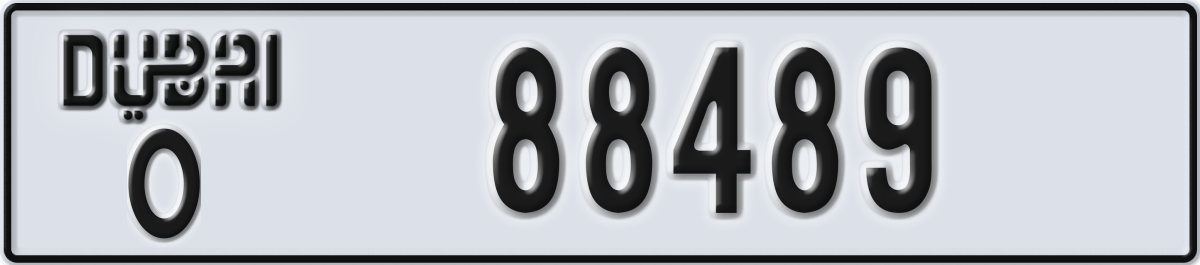 dubai License Plate Number 88489 Code O