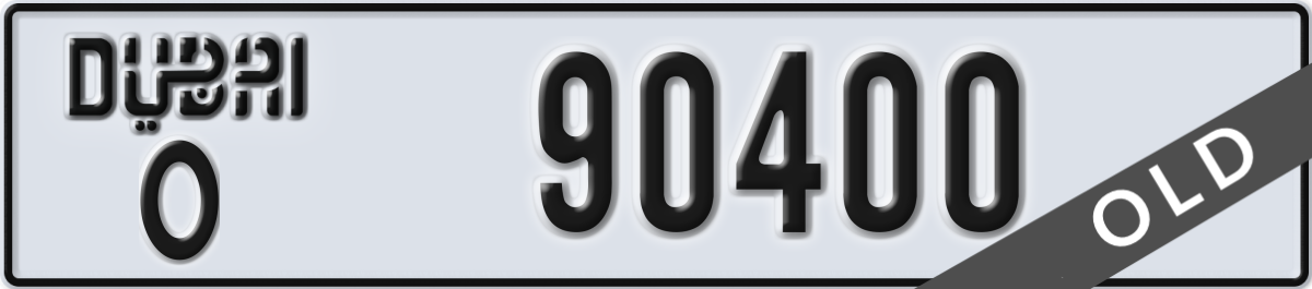 dubai License Plate Number 90400 Code O