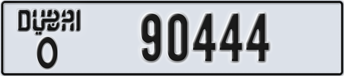 dubai License Plate Number 90444 Code O