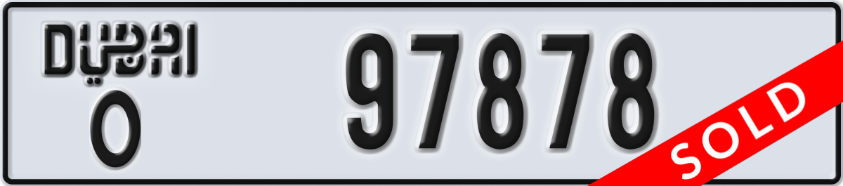 dubai License Plate Number 97878 Code O