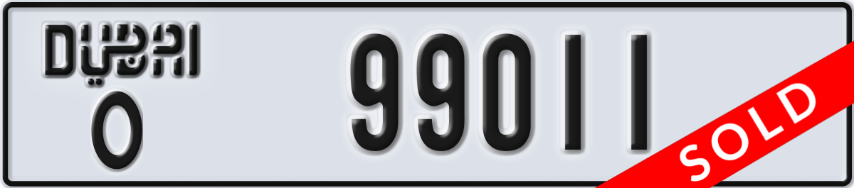 dubai License Plate Number 99011 Code O