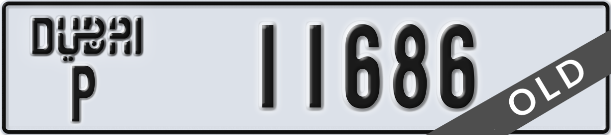 dubai License Plate Number 11686 Code P