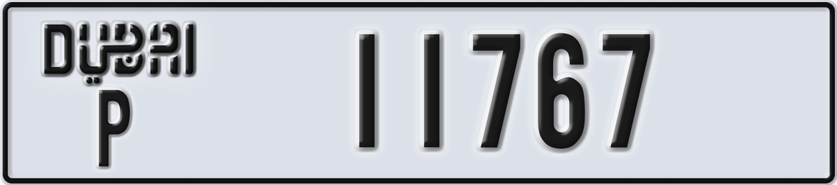 dubai License Plate Number 11767 Code P