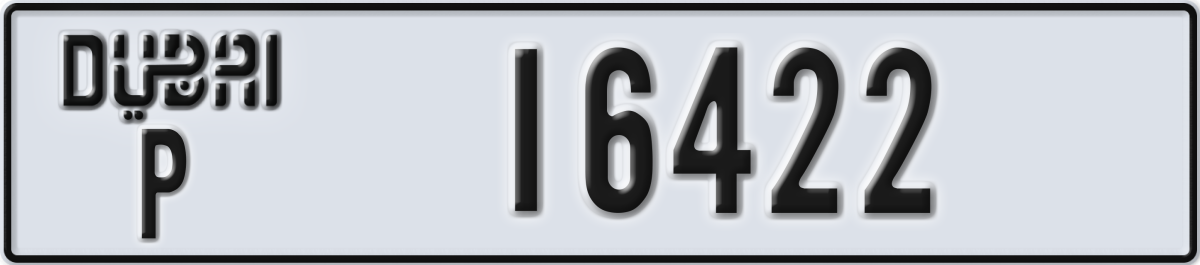 dubai License Plate Number 16422 Code P