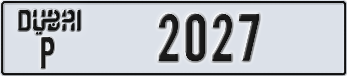 dubai License Plate Number 2027 Code P
