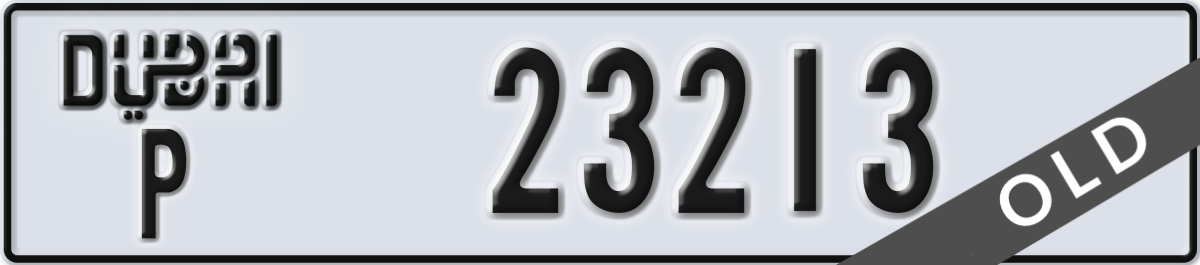 dubai License Plate Number 23213 Code P