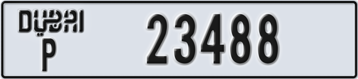 dubai License Plate Number 23488 Code P