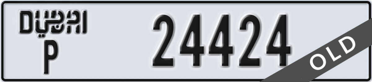 dubai License Plate Number 24424 Code P