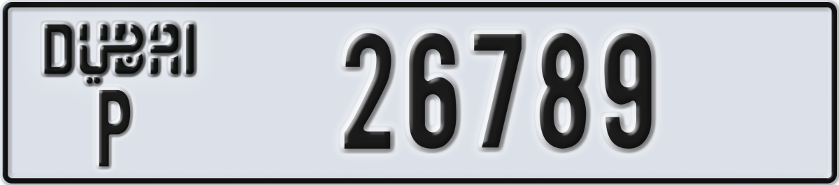dubai License Plate Number 26868 Code P