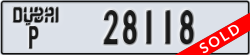 dubai - code - P - number -28118