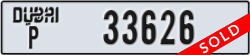 dubai - code - P - number -33626