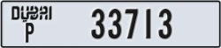 dubai - code - P - number -33713