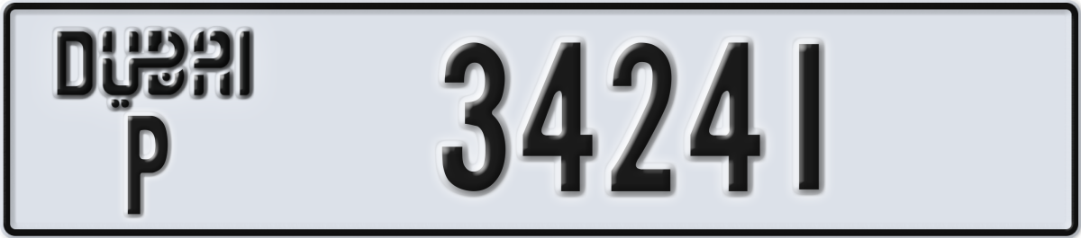 dubai License Plate Number 34241 Code P