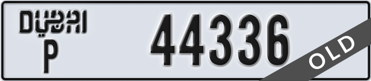 dubai License Plate Number 44336 Code P