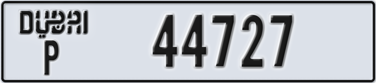 dubai License Plate Number 44727 Code P