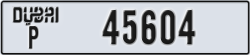 dubai - code - P - number -45604