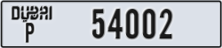 dubai - code - P - number -54002