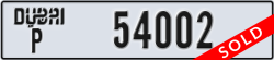 dubai - code - P - number -54002