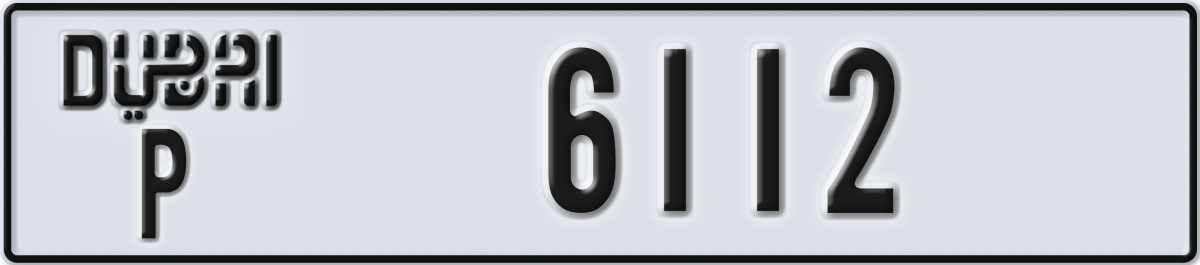 dubai License Plate Number 6112 Code P