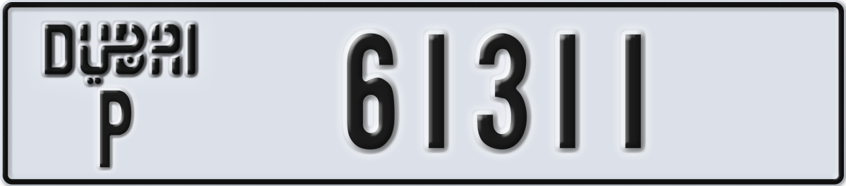 dubai License Plate Number 61311 Code P