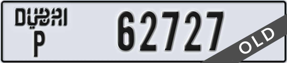 dubai License Plate Number 62727 Code P