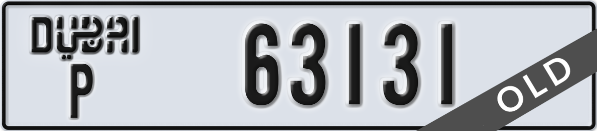 dubai License Plate Number 63131 Code P